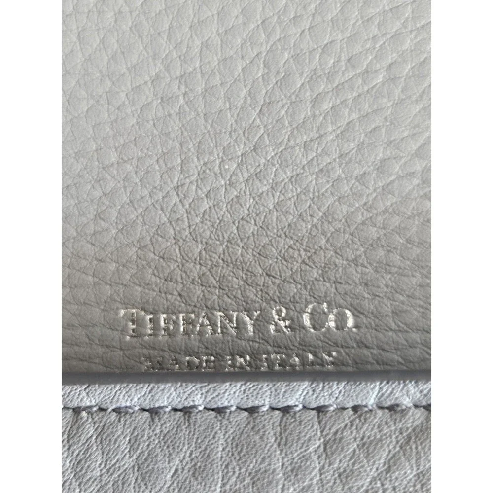 Tiffany & Co Wallet Womens 8x4 Gray Leather Continental Zip Flap Italy